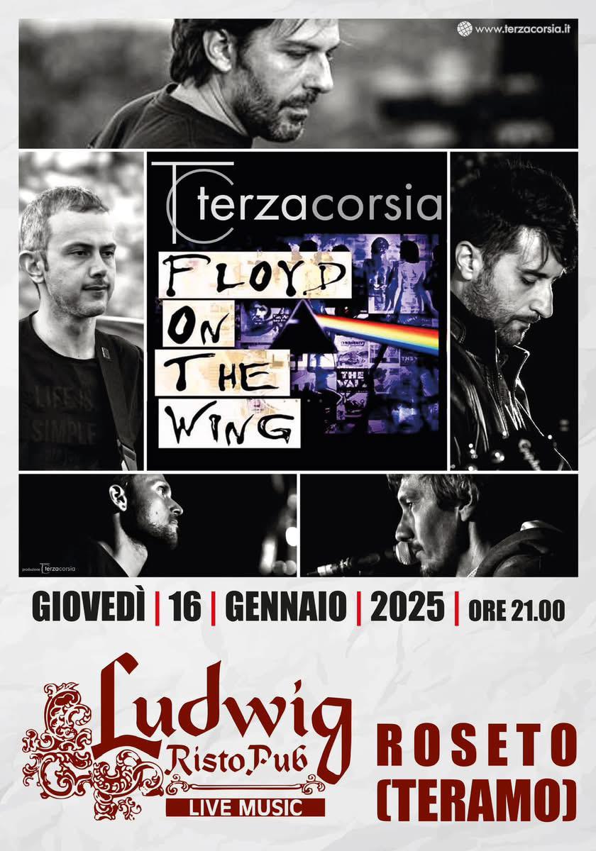 Floyd on the wing (pinkfloyd tribute) live - Giovedi 16 Gennaio 2025 - Ludwig Risto Pub - Roseto (TE) terzacorsia foto1